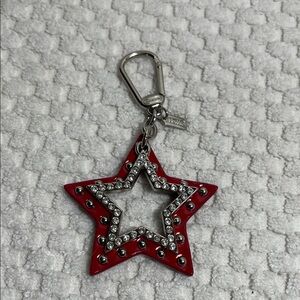 Coach Double Star Studded Bag Charm Keychain